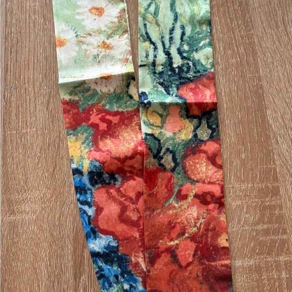 Van Gogh Art Silk Skinny Scarf Long Ribbon Bag Handle Tie Hair Wrap - Picture 2 of 5